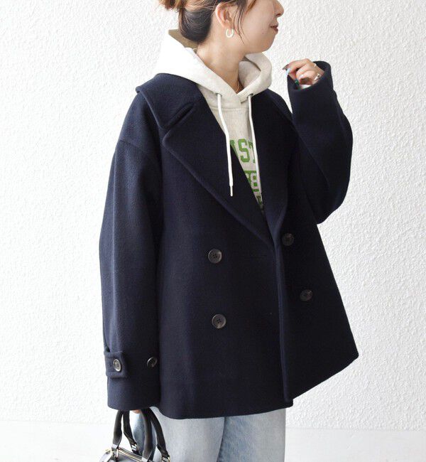 SHIPS any「SHIPS any: カシミヤ ミックス テーラード ショート Pコート」|ピーコート|