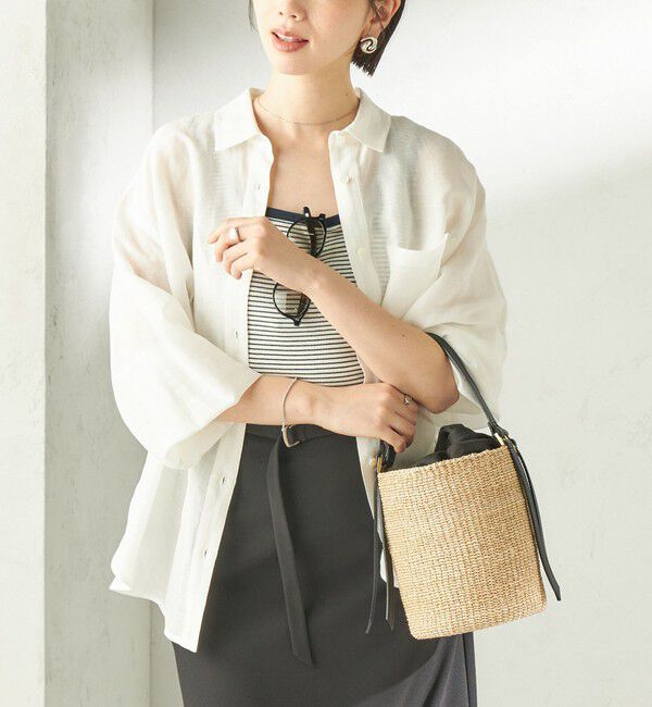 SHIPS for women「《一部追加予約》〈手洗い可能〉IMPERIAL LINEN 混 オーバー サイズ シャツ」|シャツ・ブラウス|オフホワイト