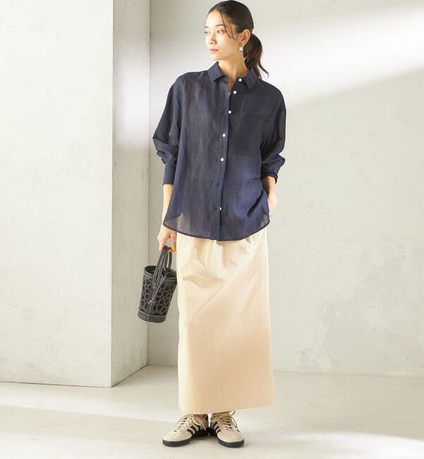 SHIPS for women「《一部追加予約》〈手洗い可能〉IMPERIAL LINEN 混 オーバー サイズ シャツ」|シャツ・ブラウス|