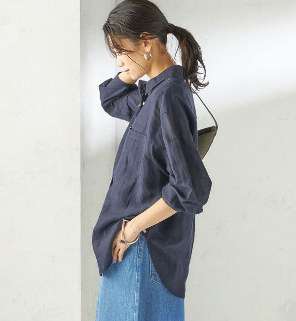 SHIPS for women「《一部追加予約》〈手洗い可能〉IMPERIAL LINEN 混 オーバー サイズ シャツ」|シャツ・ブラウス|