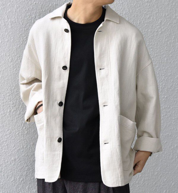 SHIPS any「SHIPS any:〈洗濯機可能〉NOVELTEX リネン/コットン ワッフル シャツ ジャケット◇」|シャツ・ブラウス|