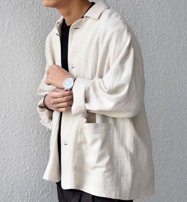 SHIPS any「SHIPS any:〈洗濯機可能〉NOVELTEX リネン/コットン ワッフル シャツ ジャケット◇」|シャツ・ブラウス|