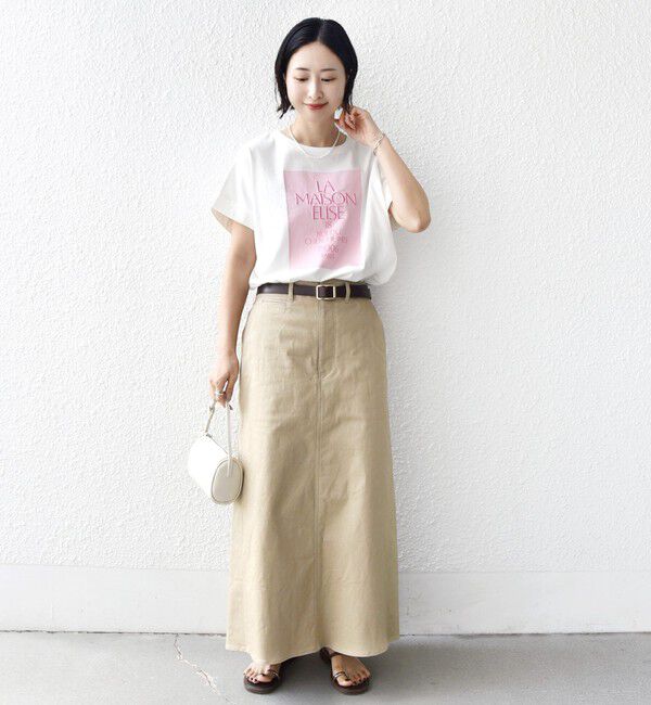 SHIPS for women「【WEB限定】オーガニック コットン ロゴ フレンチスリーブ TEE」|Tシャツ・カットソー|