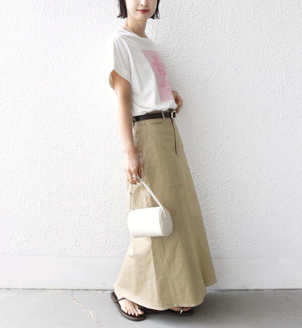 SHIPS for women「【WEB限定】オーガニック コットン ロゴ フレンチスリーブ TEE」|Tシャツ・カットソー|