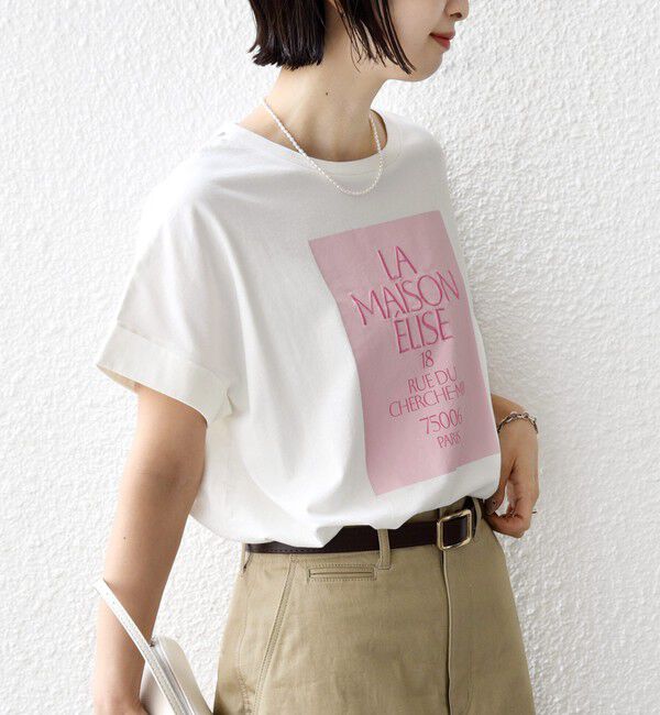 SHIPS for women「【WEB限定】オーガニック コットン ロゴ フレンチスリーブ TEE」|Tシャツ・カットソー|