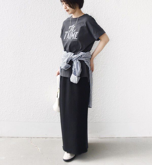 SHIPS for women「【WEB限定】オーガニック コットン ロゴ フレンチスリーブ TEE」|Tシャツ・カットソー|