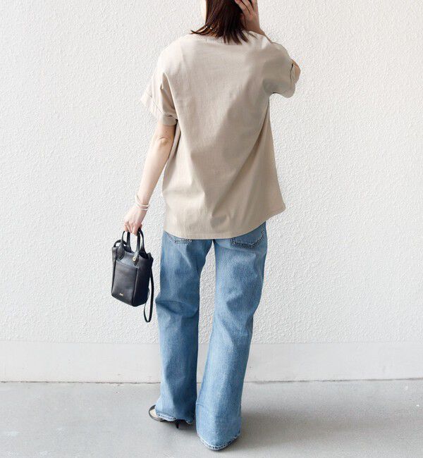 SHIPS for women「【WEB限定】オーガニック コットン ロゴ フレンチスリーブ TEE」|Tシャツ・カットソー|