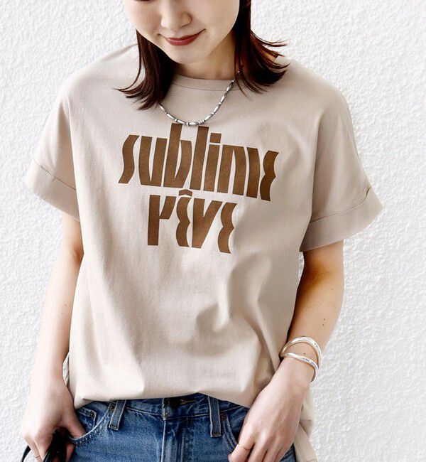 SHIPS for women「【WEB限定】オーガニック コットン ロゴ フレンチスリーブ TEE」|Tシャツ・カットソー|