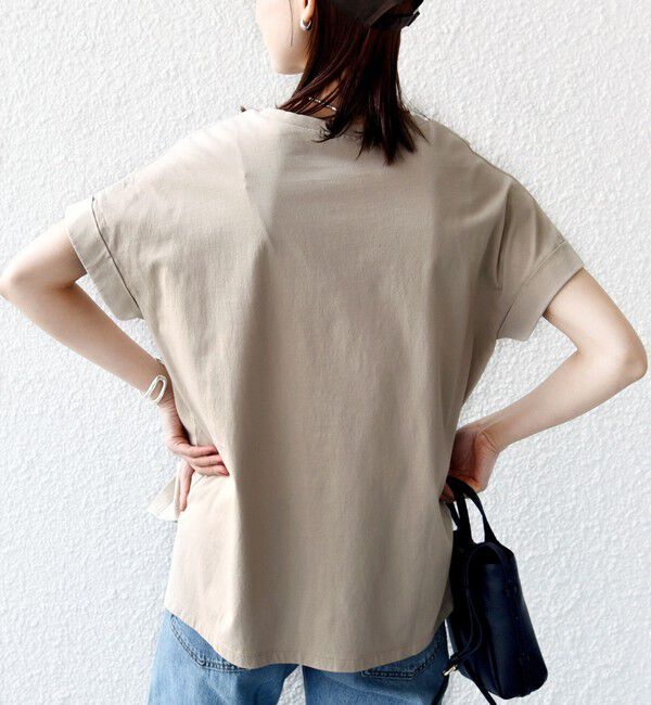 SHIPS for women「【WEB限定】オーガニック コットン ロゴ フレンチスリーブ TEE」|Tシャツ・カットソー|