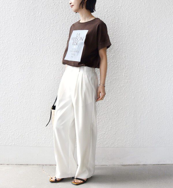 SHIPS for women「【WEB限定】オーガニック コットン ロゴ フレンチスリーブ TEE」|Tシャツ・カットソー|