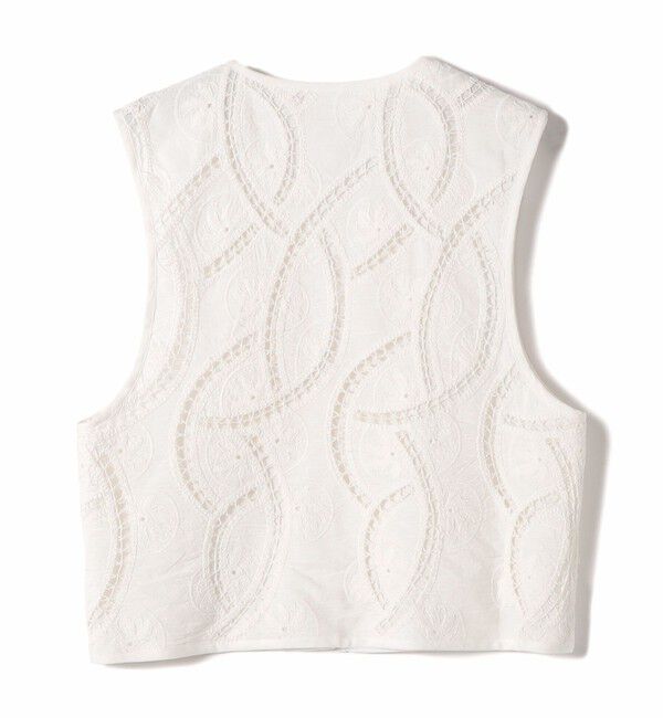SHIPS for women「〈手洗い可能〉オープン ワーク レース 刺繍 ベスト」|ベスト・ジレ|