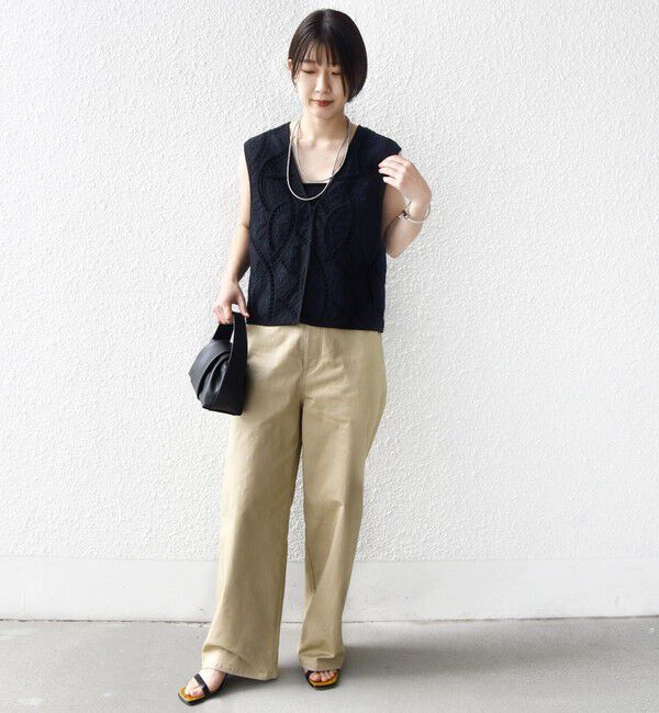 SHIPS for women「〈手洗い可能〉オープン ワーク レース 刺繍 ベスト」|ベスト・ジレ|