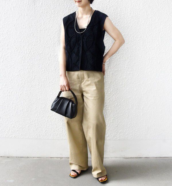 SHIPS for women「〈手洗い可能〉オープン ワーク レース 刺繍 ベスト」|ベスト・ジレ|