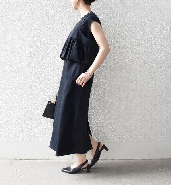 SHIPS any「《予約》SHIPS any:〈洗濯機可能〉リネン ライク Iライン ワンピース &times; ビスチェ セット」|ワンピース|