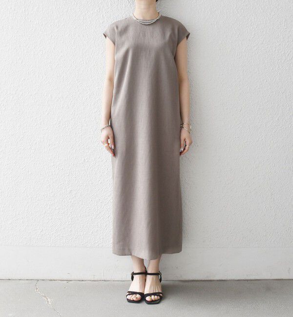 SHIPS any「《予約》SHIPS any:〈洗濯機可能〉リネン ライク Iライン ワンピース &times; ビスチェ セット」|ワンピース|