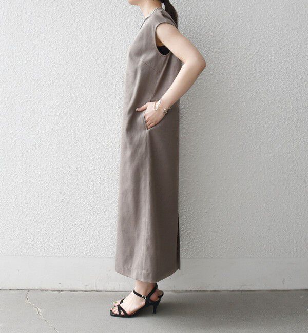 SHIPS any「《予約》SHIPS any:〈洗濯機可能〉リネン ライク Iライン ワンピース &times; ビスチェ セット」|ワンピース|