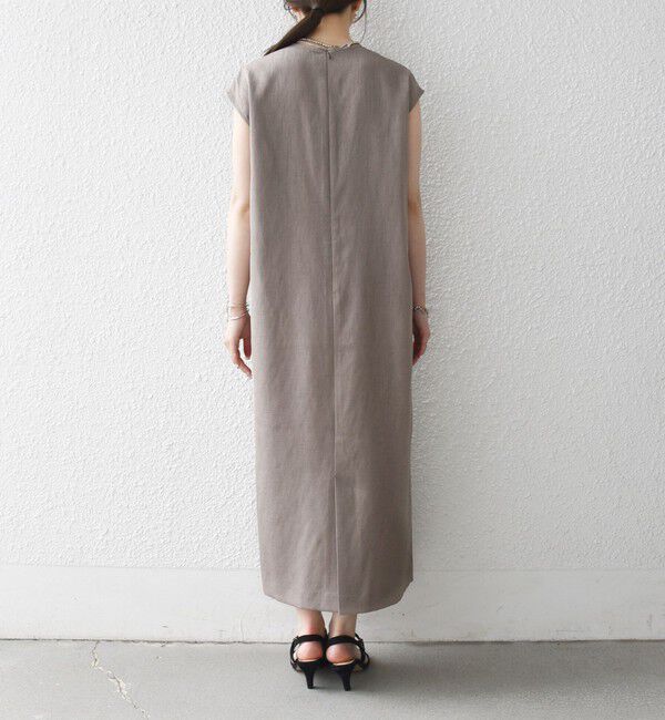 SHIPS any「《予約》SHIPS any:〈洗濯機可能〉リネン ライク Iライン ワンピース &times; ビスチェ セット」|ワンピース|