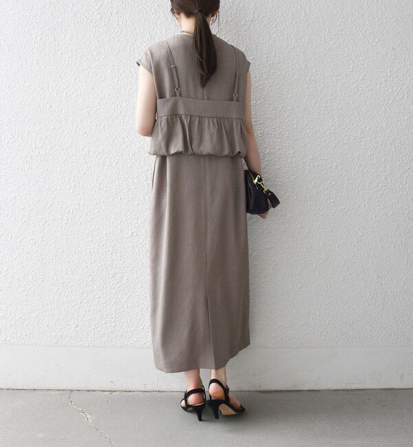 SHIPS any「《予約》SHIPS any:〈洗濯機可能〉リネン ライク Iライン ワンピース &times; ビスチェ セット」|ワンピース|