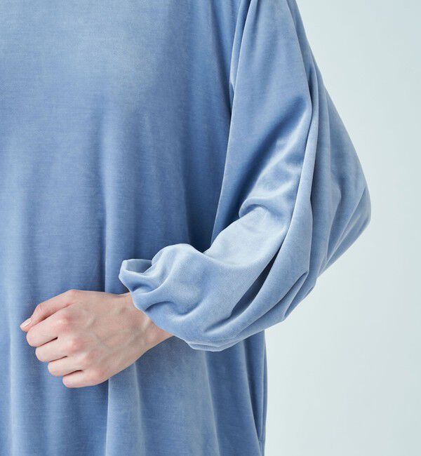 Ballsey「ストレッチベロア ボリュームスリーブワンピース」|ワンピース|