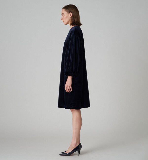 Ballsey「ストレッチベロア ボリュームスリーブワンピース」|ワンピース|