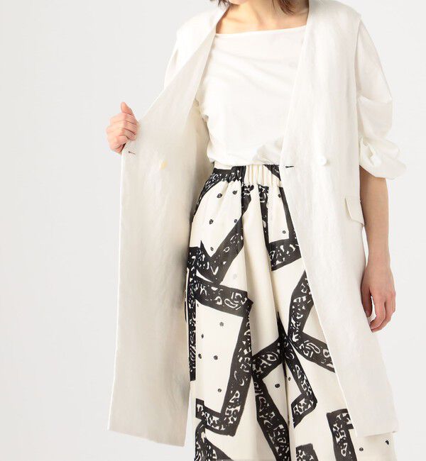 DES PRES「リネンファブリックコンビ ロングジレ」|ベスト・ジレ|