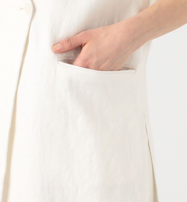 DES PRES「リネンファブリックコンビ ロングジレ」|ベスト・ジレ|