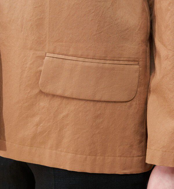 DES PRES「コットンシルクタイプライター ケープライクジャケット」|ノーカラージャケット|