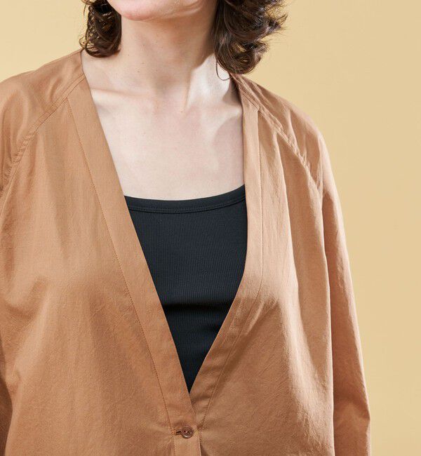 DES PRES「コットンシルクタイプライター ケープライクジャケット」|ノーカラージャケット|