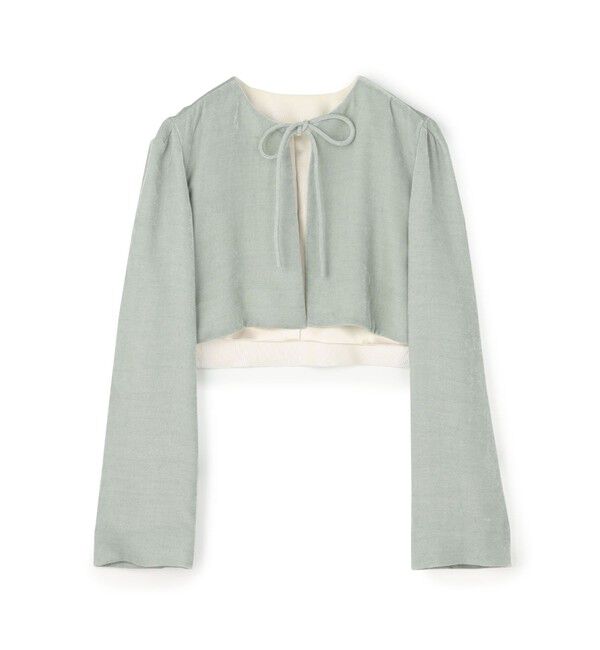 BACCA「レーヨンキュプラ ベルベットボレロカーディガン」|カーディガン|53 グリーン