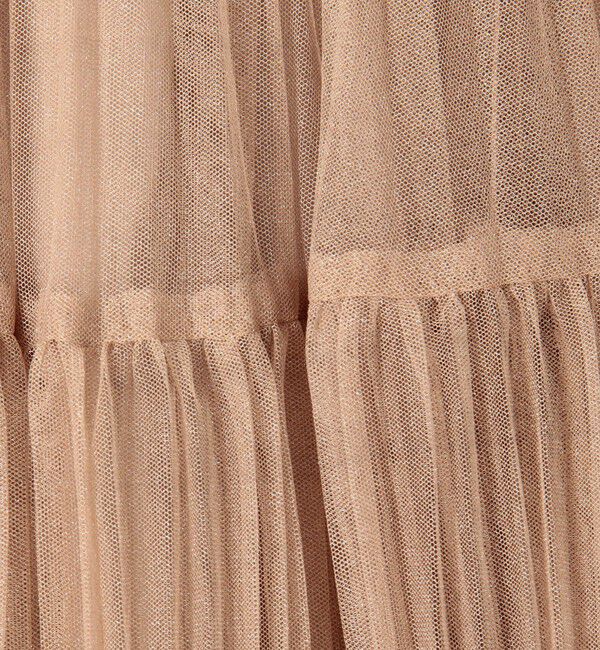 Ballsey「ラメチュール ティアードプリーツスカート」|フレア|