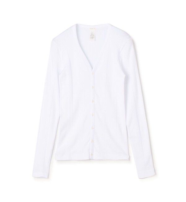 GALERIE VIE「コットンランダムリブ Vネックカーディガン」|カーディガン|11 ホワイト