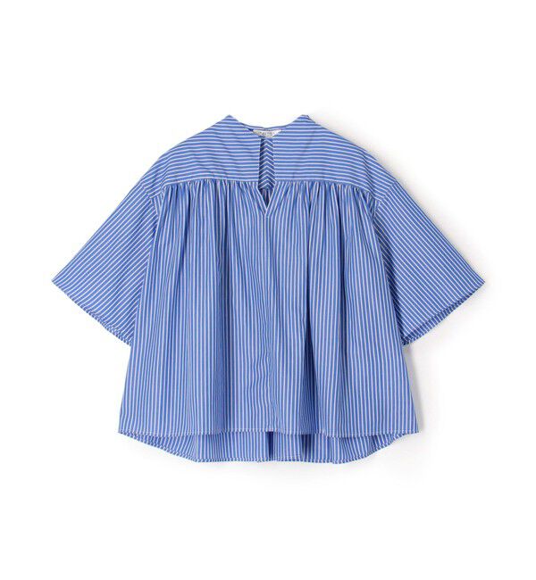MACPHEE「コットンブロード ギャザーブラウス」|シャツ・ブラウス|65 ブルー