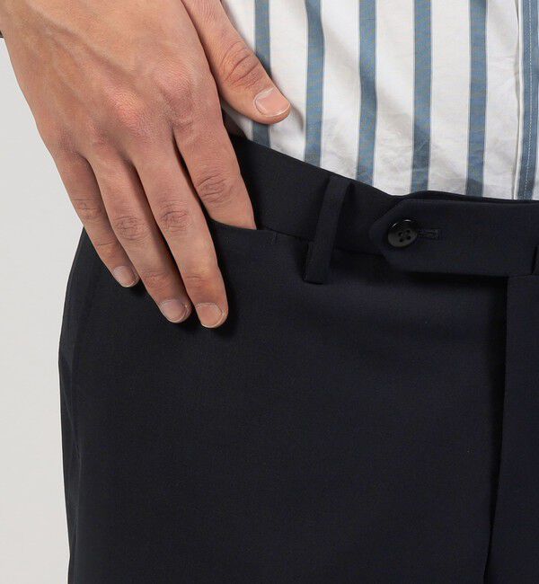 TOMORROWLAND MENS「ポリエステルウール スリムストレートスラックス FREE FIT」|スラックス|