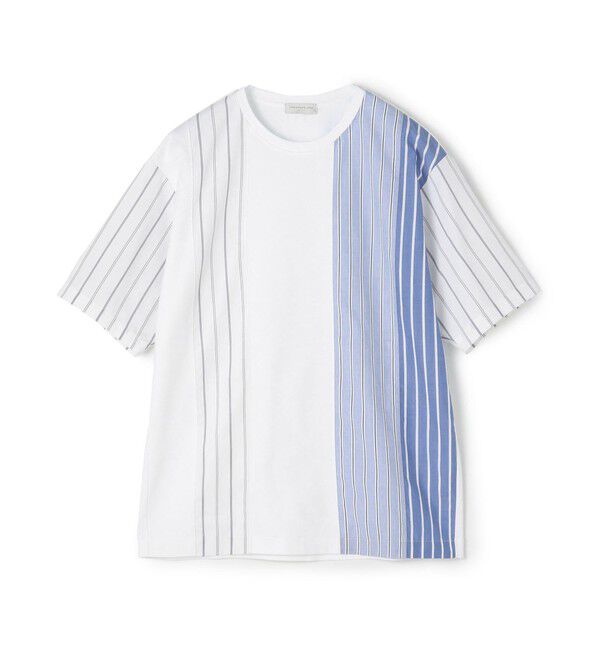 TOMORROWLAND MENS「コットン ストライプ デザインTシャツ」|Tシャツ・カットソー|11 ホワイト