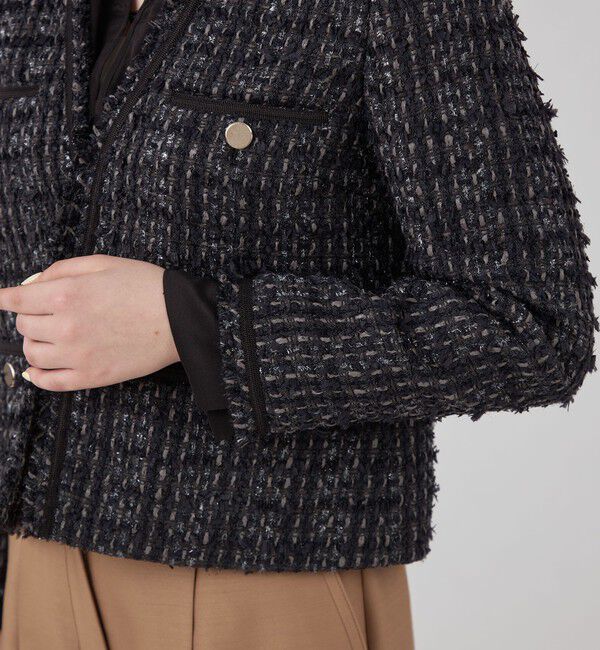 Ballsey「Viola カラーレスジャケット」|ノーカラージャケット|