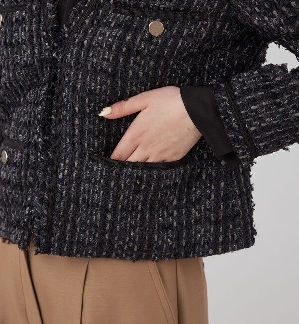 Ballsey「Viola カラーレスジャケット」|ノーカラージャケット|