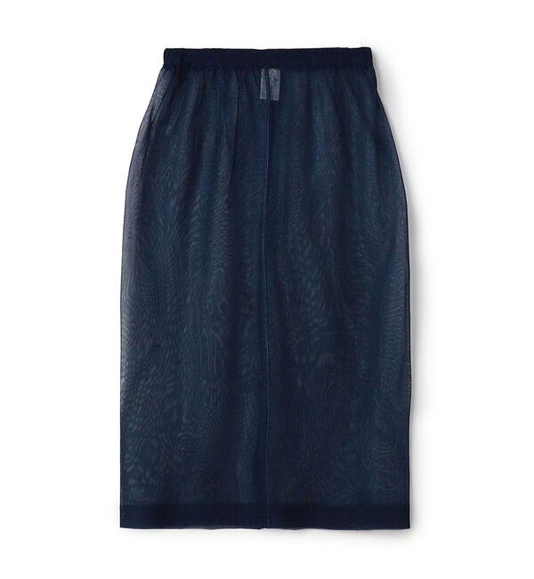 MACPHEE「ポリエステルシアー ミディスカート」|スカート|67 ダークブルー