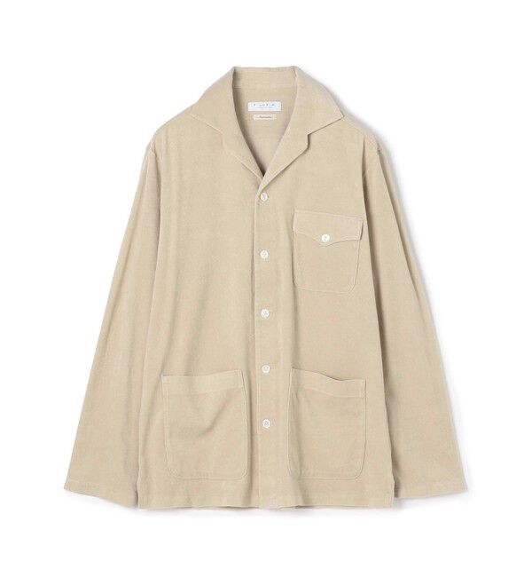 TOMORROWLAND MENS「スビンコットンパイル オープンカラーシャツブルゾン」|シャツ・ブラウス|41 ライトベージュ