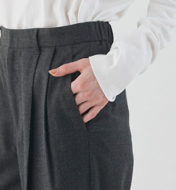 GALERIE VIE「ウーステッドフラノ タックストレートパンツ」|スラックス|