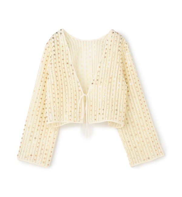 MACPHEE「ストライプスパンコール 2-WAYブラウス」|シャツ・ブラウス|12 ホワイト系