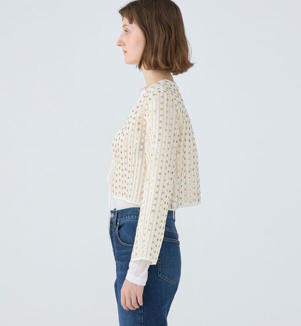 MACPHEE「ストライプスパンコール 2-WAYブラウス」|シャツ・ブラウス|