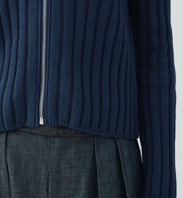 GALERIE VIE「ワイドリブ ジップアップカーディガン」|カーディガン|
