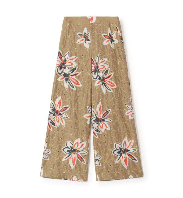 TOMORROWLAND collection「アイレットプルメリア ワイドストレートパンツ」|その他|44 ベージュ系