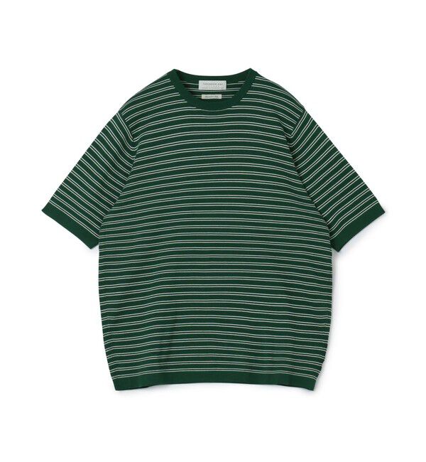TOMORROWLAND MENS「TOMORROWLAND tricot シーアイランドコットン ハーフスリーブクルーネックニット」|ニット・セーター|56 グリーン系