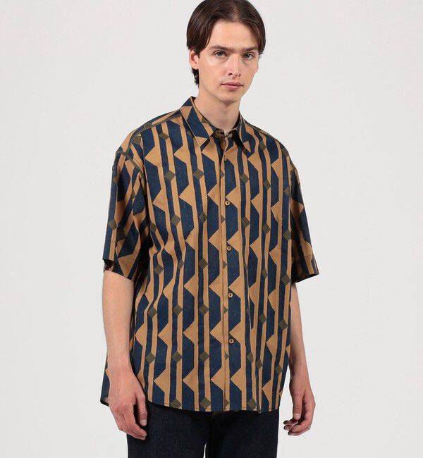 TOMORROWLAND MENS「インド コットン ブロックプリント ハーフスリーブシャツ」|シャツ・ブラウス|