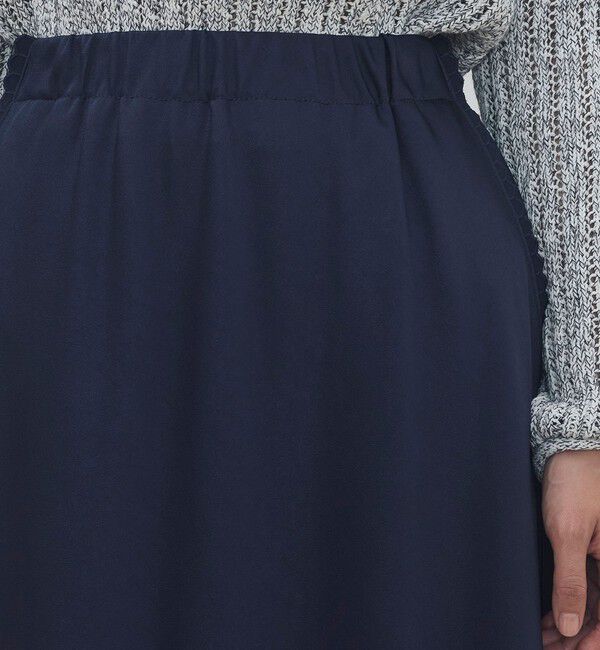 DES PRES「サテンジョーゼット セミマーメイドスカート」|フレア|