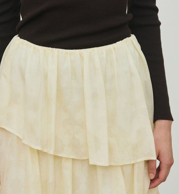 DES PRES「ムービングシャドウ ジャガード ティアードスカート」|スカート|