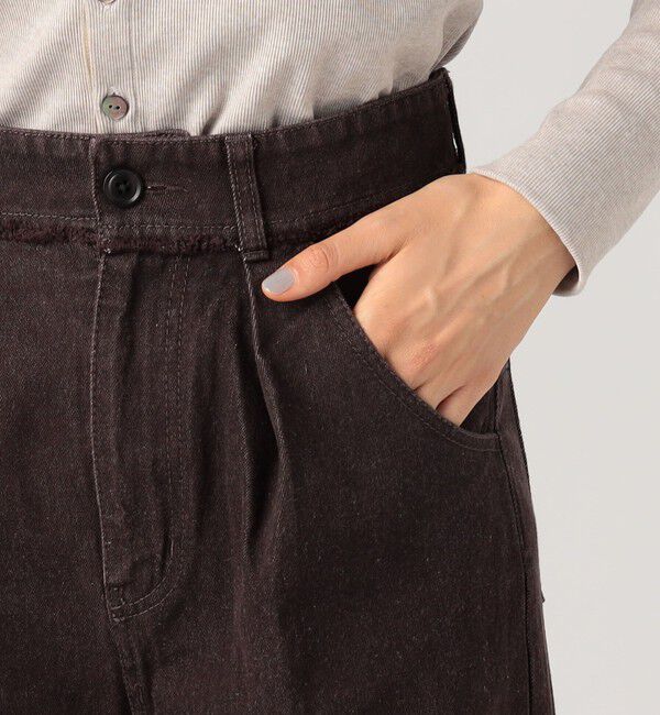 MACPHEE「ハードツイストデニム ワイドストレートパンツ」|デニム|