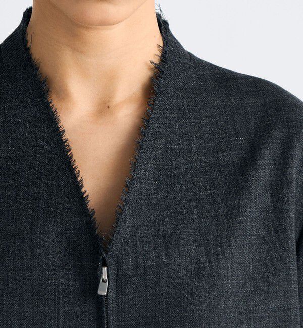 Edition「ウールビエラ ジップジャケット」|ノーカラージャケット|
