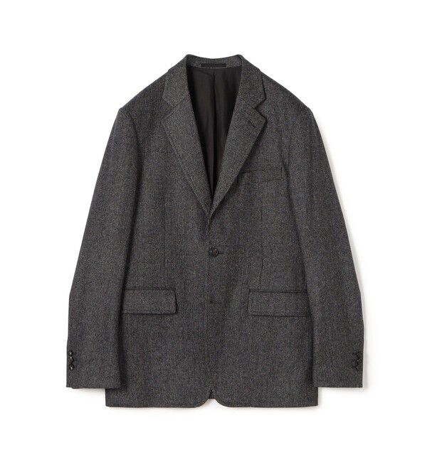 TOMORROWLAND MENS「カレッジフランネルウール シングルブレステッド3Bジャケット」|テーラードジャケット|18 グレーピンヘッド